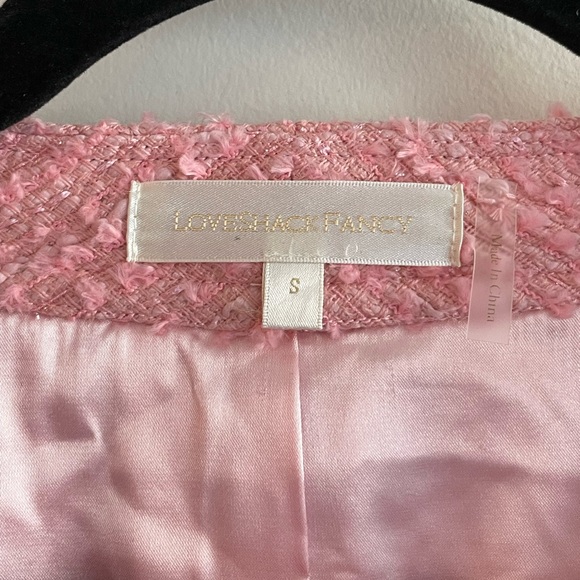 LoveShackFancy Keiran Cropped tweed Jacket in Pastel Peony - Picture 6 of 12